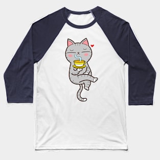 Coffee loving cat Baseball T-Shirt